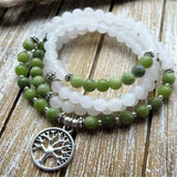 6MM Crystal Bracelet 108 Beads Tree Of Life Pendant Meditation Unisex