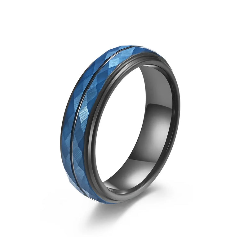 6MM Rhombus Tungsten Steel Band Ring for Men Wedding