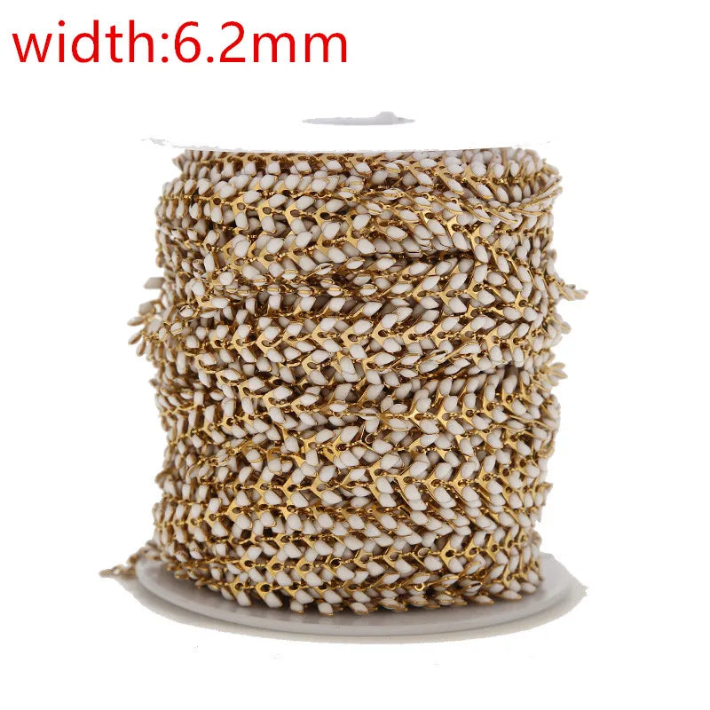 6MM Colored Chevron Link Chain Stainless Steel for DIY Jewelry Making