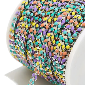6MM Colored Chevron Link Chain Stainless Steel for DIY Jewelry Making