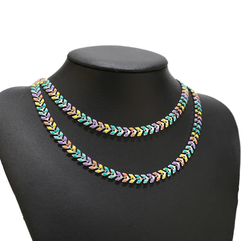 6MM Colored Chevron Link Chain Stainless Steel for DIY Jewelry Making