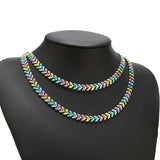 6MM Colored Chevron Link Chain Stainless Steel for DIY Jewelry Making