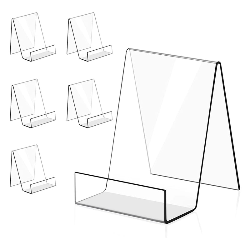 6PACK Acrylic Book Stand Display Easel Holder for Albums, Books, Music Sheets