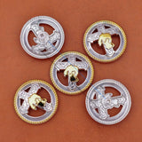 34mm Silver Western Cross Concho for Leathercraft Belt Decor