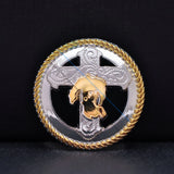 34mm Silver Western Cross Concho for Leathercraft Belt Decor