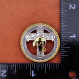 34mm Silver Western Cross Concho for Leathercraft Belt Decor