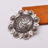 43MM Heavy Duty Flower Berry Carved Horse Saddle Concho