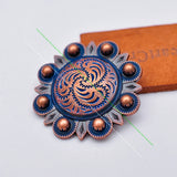 6PC 43MM Antique Copper Flower Berry Horse Tack Concho