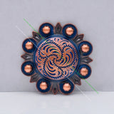 6PC 43MM Antique Copper Flower Berry Horse Tack Concho