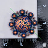 6PC 43MM Antique Copper Flower Berry Horse Tack Concho