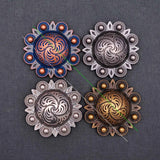 6PC 43MM Antique Copper Flower Berry Horse Tack Concho