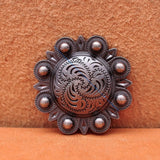 6PC 44MM Heavy Duty Flower Concho Handbag Belt Saddle Tack Bridle Screwback