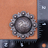 6PC 44MM Heavy Duty Flower Concho Handbag Belt Saddle Tack Bridle Screwback