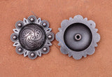 6PC 44MM Heavy Duty Flower Concho Handbag Belt Saddle Tack Bridle Screwback