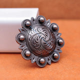 6PC 44MM Heavy Duty Flower Concho Handbag Belt Saddle Tack Bridle Screwback