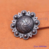 6PC 44MM Heavy Duty Flower Concho Handbag Belt Saddle Tack Bridle Screwback