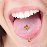6PC Mixed Acrylic Ball Tongue Rings 14G Surgical Steel Tongue Piercing Jewelry