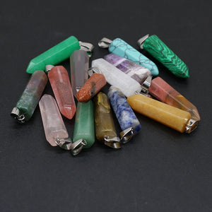 Natural Crystal Agate Pendant Charms for Jewelry Making DIY Necklace Accessory