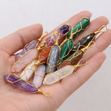 6PC Quartz Agate Stone Pendant for Jewelry Making DIY