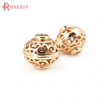 6PCS High Champagne Plated Brass Spacer Beads Jewelry Accessories