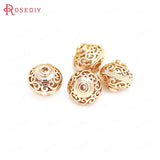 6PCS High Champagne Plated Brass Spacer Beads Jewelry Accessories