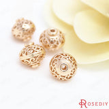 6PCS High Champagne Plated Brass Spacer Beads Jewelry Accessories