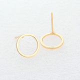 6PCS 10MM 14K Brass Circle Stud Earring Pins DIY Jewelry Findings