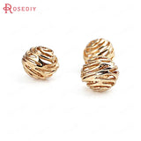 6PCS 10MM Champagne Brass Hollow Rose Flower Spacer Beads DIY Jewelry Making