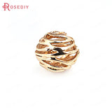 6PCS 10MM Champagne Brass Hollow Rose Flower Spacer Beads DIY Jewelry Making