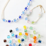 6PCS Glass Bead Pendant Charms for DIY Jewelry Making