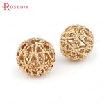 6PCS 11MM 18K Brass Hollow Spacer Beads DIY Jewelry Making Supplies