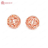 6PCS 11MM 18K Brass Hollow Spacer Beads DIY Jewelry Making Supplies