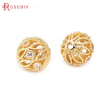 6PCS 11MM 18K Brass Hollow Spacer Beads DIY Jewelry Making Supplies