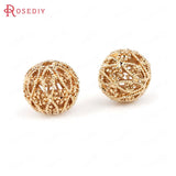 6PCS 11MM 18K Brass Hollow Spacer Beads DIY Jewelry Making Supplies