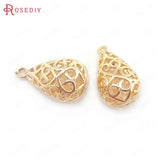 6PCS 12.5x22MM Brass Zircon Tear Drop Charms Pendants