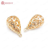 6PCS 12.5x22MM Brass Zircon Tear Drop Charms Pendants
