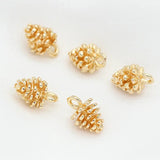 6PCS 12*8MM 14K Brass Pine Cone Charms Pendants DIY Jewelry Findings