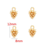 6PCS 12*8MM 14K Brass Pine Cone Charms Pendants DIY Jewelry Findings