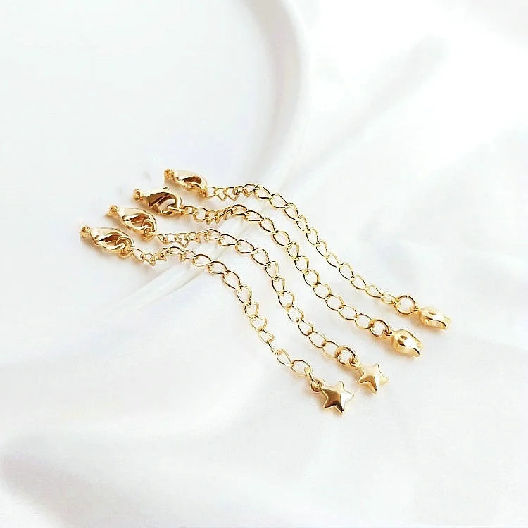 6PCS 14K Brass Extender Chain with Lobster Clasps - DIY Jewelry Making