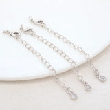 6PCS 14K Brass Zircon Drop Extender Chain Lobster Clasps Jewelry Accessories