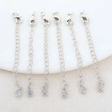 6PCS 14K Brass Zircon Drop Extender Chain Lobster Clasps Jewelry Accessories
