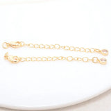 6PCS 14K Brass Zircon Drop Extender Chain Lobster Clasps Jewelry Accessories