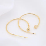6PCS 14K Plated 20MM Hoop Earrings Hook Brass Earring Findings