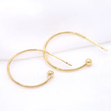 6PCS 14K Plated 20MM Hoop Earrings Hook Brass Earring Findings