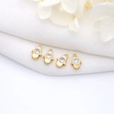 6PCS 14K Plated Brass Zircon Charms Pendants Jewelry Making Supplies