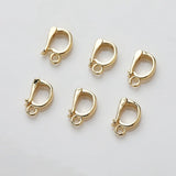 6PCS 14K Plated Brass Buckle Pendant Clasp Necklace DIY Making Supplies