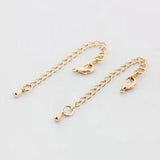 6PCS 14K Plated Brass Extender Chains with Lobster Clasps