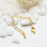 6PCS 14K Plated Brass Extender Chains with Lobster Clasps