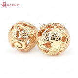 6PCS 14MM Hollow Dragon Spacer Beads Champagne Brass Bracelet DIY Jewelry Making