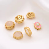 6PCS 14k Plated Flower Beading Charm Beads for Jewelry Making DIY